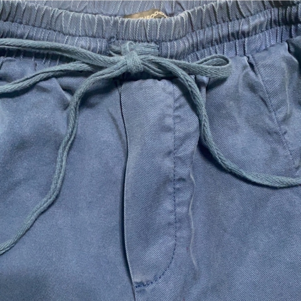 Chelsea & Theodore Blue Twill Drawstring Jogger Pants Women Size L - Picture 6 of 12